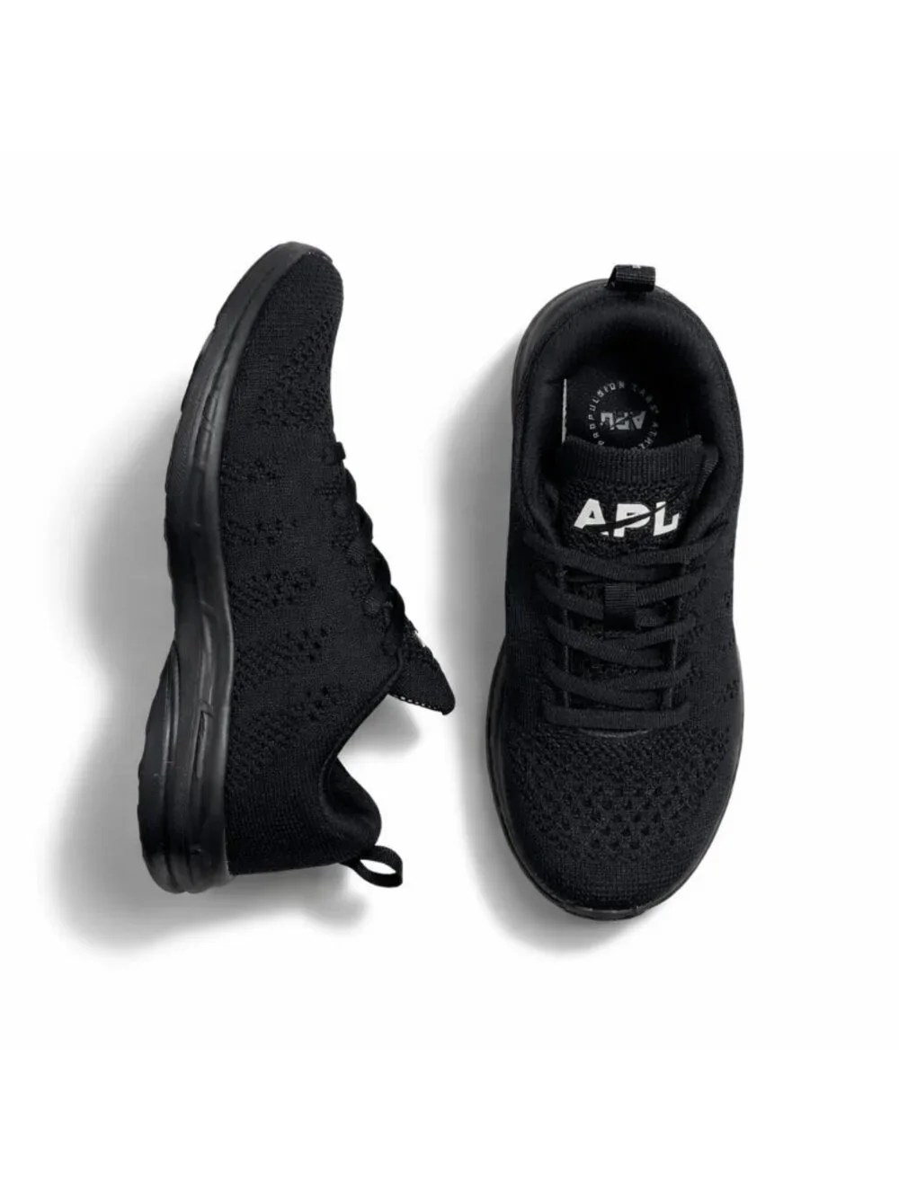 APL TechLoom Pro Black Black White Women’s Size 5 Athletic Knit Running Shoes - Picture 1 of 16